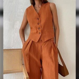 Commense Cotton & Linen Vest Set